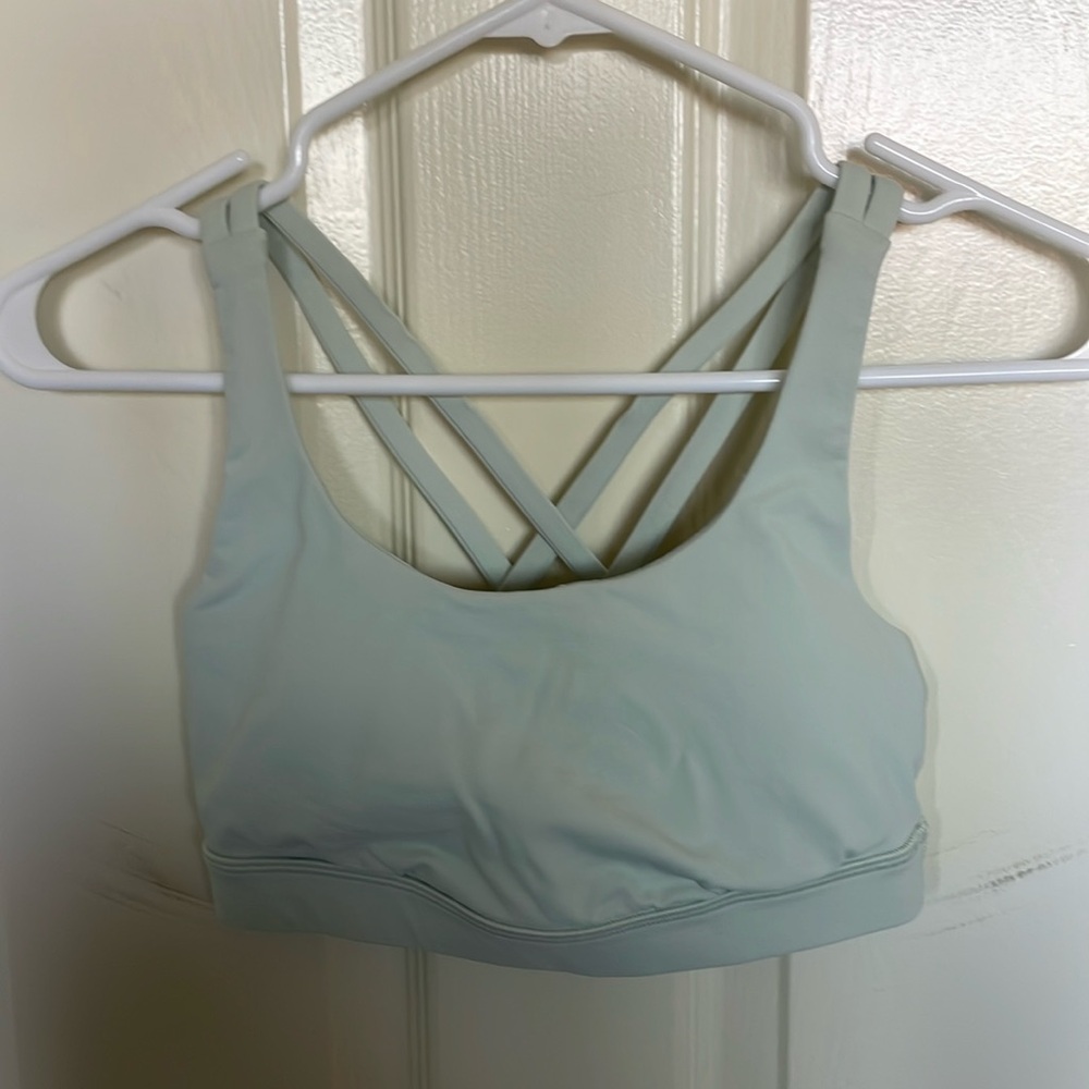 Pastel green lulu sports bra